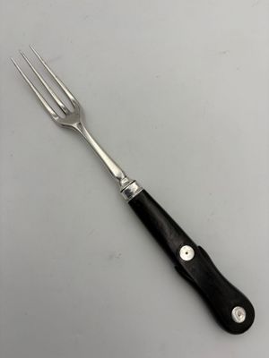Fourchette de service ou à ragout en argent uni, fourchon à …