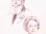 dessin représentant un homme et une femme barbus
