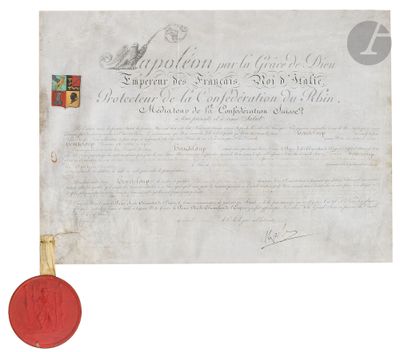 an old document with a wax seal and a wax seal on it