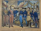 an old picture of a group of men in uniforms