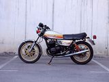 a motorcycle that is parked in a parking lot