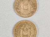 two gold coins, one of which is a sovereign and the other of which is a sovereign