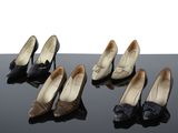 six paires de chaussures pour femmes alignées en rang