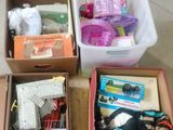 several boxes of assorted items are sitting on a pallet