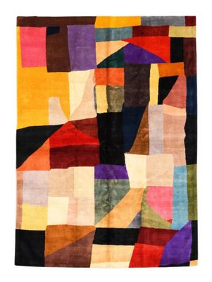 D'après Sonia DELAUNAY, tapis en laine réalisé à la main.