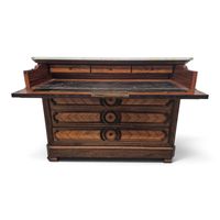 commode scribane de style Louis Philippe en placage de noyer… (photo 3)