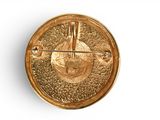 an image of a gold clock on a white background