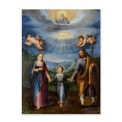 une image représentant un tableau où l'on voit une famille se tenant par la main