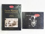 deux livres posés sur une table blanche, avec une photo d'un homme dans une voiture de course et une photo d'un homme dans une voiture de course