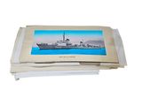 a picture of a large ship on top of a pile of papers