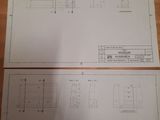 two drawings of a kitchen and a dining room