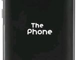 Le téléphone est noir et porte un logo blanc.