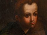 un tableau représentant un jeune garçon vêtu d'une cape verte