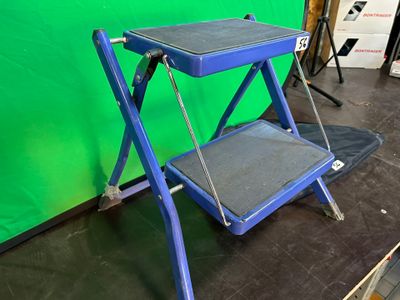 1 Fond en tissu ovale pliant vert et bleu (2m x 1.