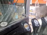 a view of the inside of a vehicle from the driver ' s seat