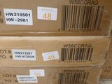 several boxes are stacked on top of each other on the floor
