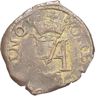 an old coin with a crown on top of it
