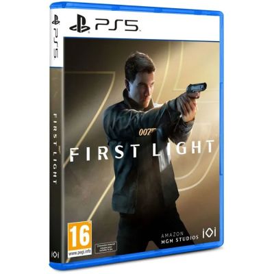 la jaquette du jeu vidéo « First Light », sur laquelle figure un homme tenant une arme à feu