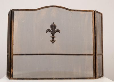 fireplace screen with fleur - de - lis design on it