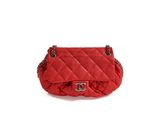 chanel red quilted lambskin mini flap bag