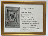 painting of a hallway in a house with a poem written on the wall