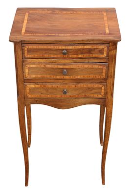 Table chiffonnière en noyer incrusté de filets de bois de ro…