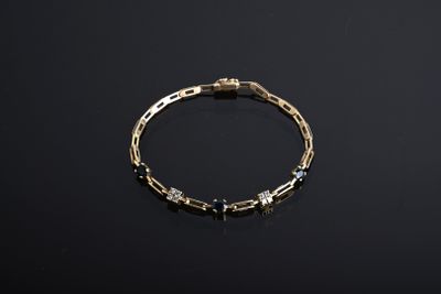 Bracelet or jaune 750/1000ème à maille géométrique supportan…