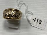 an image of a gold ring with diamonds and a price tag
