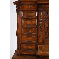 CABINET ALLEMAND en placage de ronce de noyer et de bois ind… (photo 3)