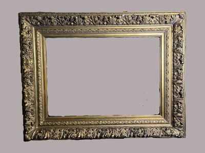 Cadre de type "Barbizon" en bois et stuc doré XIXe siècle - Photo 1