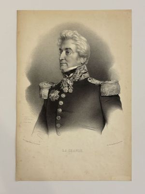 an old black and white photo of a man in uniform