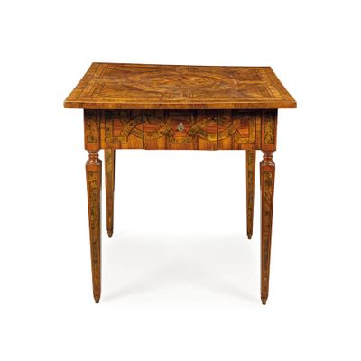 an image of a small table with a drawer on it