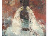 an image of a painting of a person sitting in a lotus pose