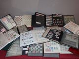many different types of stamps on the pages of a book