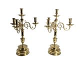 paire de candélabres anciens en laiton