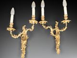 a pair of louis xv style gilet wall sconces