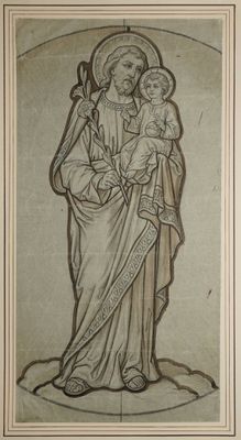 ANONYME, fin XIXe siècle, Saint-Joseph et l'enfant Jésus, cr… - Photo 1