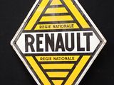 panneau jaune et noir portant l'inscription « Renault » sur fond noir