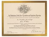 an old certificate with a picture of a horse on it