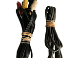 two cables that are connected to each other on a white surface