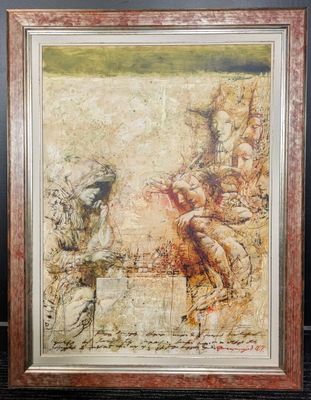 Armen GASPARIAN (1966). Jeu du destin. Huile sur carton sign…