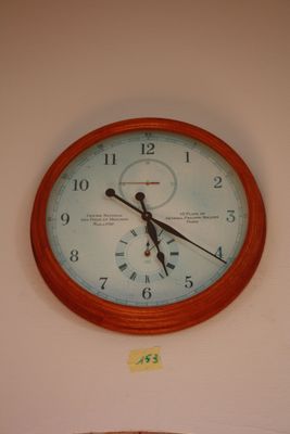 a clock that is on the wall of a room