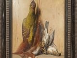 une photo d'un tableau représentant un oiseau et un oiseau mort