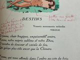 an open book with a drawing of a naked woman laying on the ground