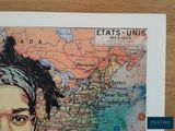 a picture of a picture of a woman on a map