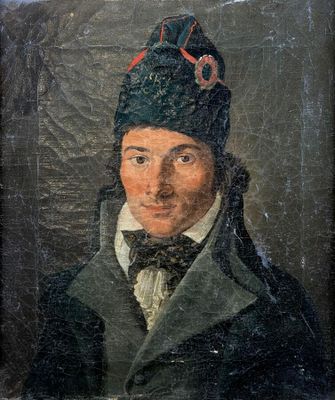portrait d'un homme portant un turban et un nœud papillon