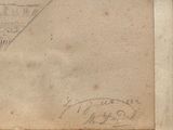 an old drawing of a man flying a kite in the sky