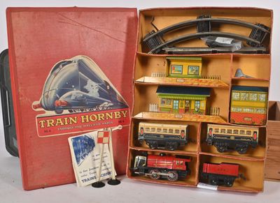une boîte rouge contenant un circuit de train