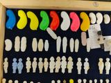 a picture of a display case with a variety of plastic figures