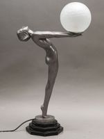 Dans le goût de Max LE VERRIER (1891-1973) Lampe en métal su… (photo 3)